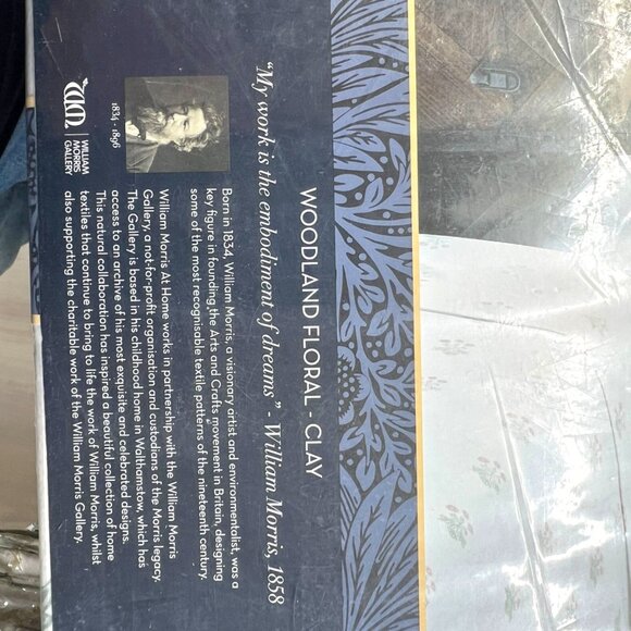 William Morris Queen Sheet Set Woodland White Pink Floral Print Cotton NWT - Picture 5 of 8